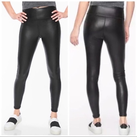 Athleta Pants - Athleta black faux leather leggings small